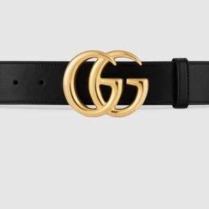 Gucci Marmont Black Leather Belt